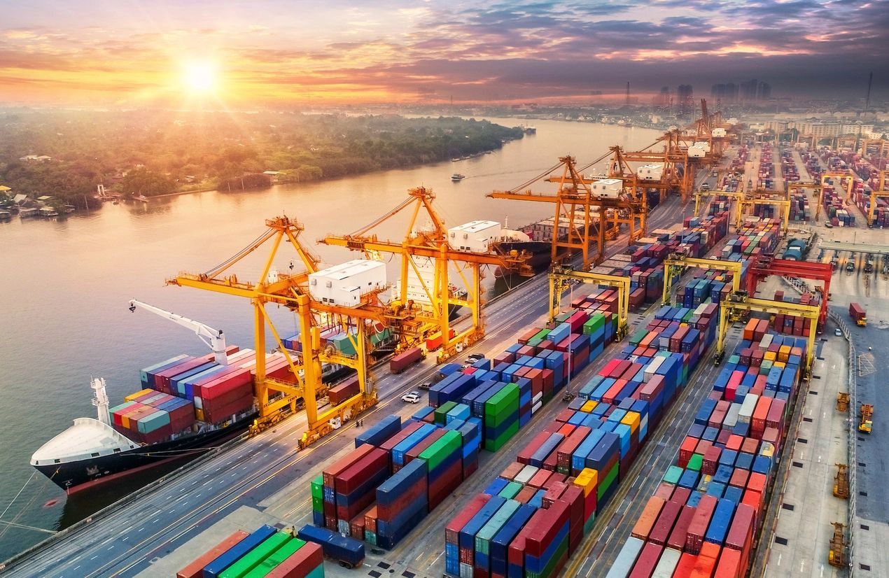 Chartered vessel loading cargo